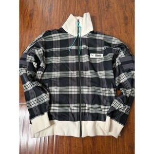 Rhude x Puma Track Jacket Men's M Plaid Black Full Zip Streetwear High Neck